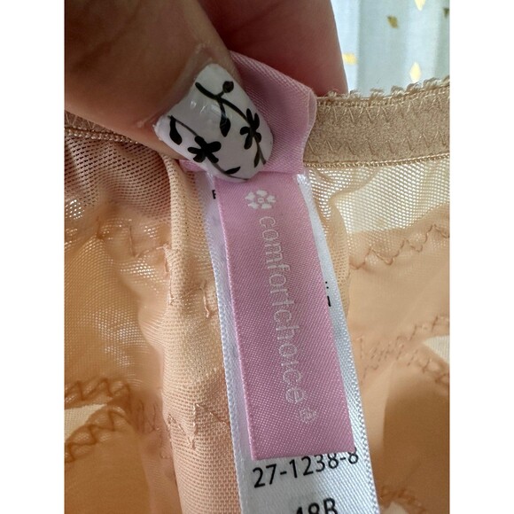 Comfort Choice NWT Nude Posture Support Front Hooks Wireless Lace Trim Bra 48B - Picture 8 of 9